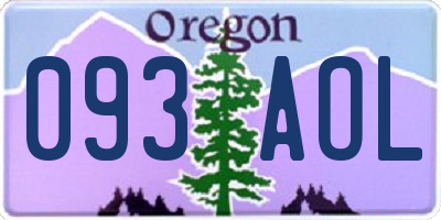 OR license plate 093AOL