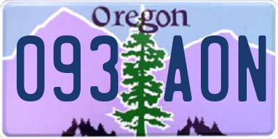 OR license plate 093AON