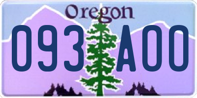 OR license plate 093AOO