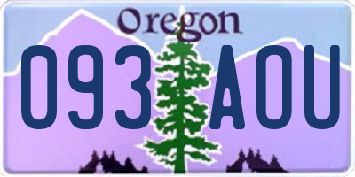 OR license plate 093AOU