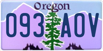 OR license plate 093AOV