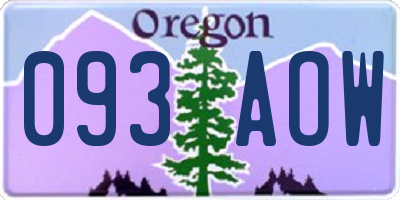 OR license plate 093AOW