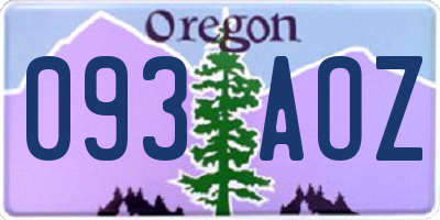 OR license plate 093AOZ