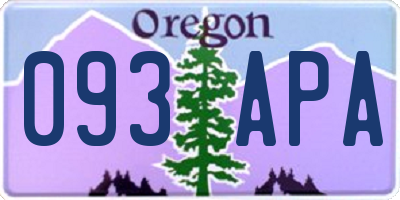 OR license plate 093APA