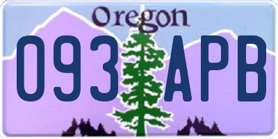 OR license plate 093APB