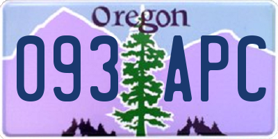 OR license plate 093APC