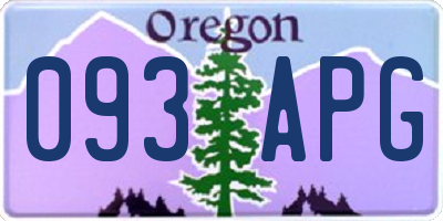 OR license plate 093APG