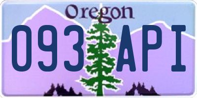 OR license plate 093API