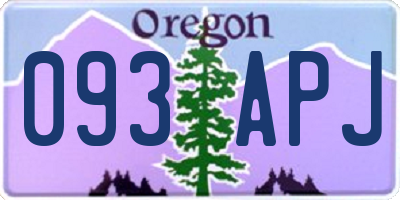 OR license plate 093APJ