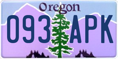 OR license plate 093APK