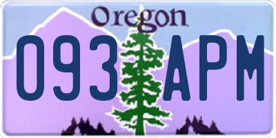 OR license plate 093APM