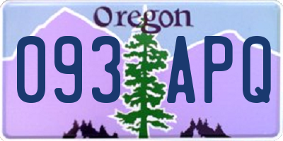 OR license plate 093APQ