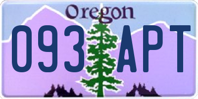 OR license plate 093APT