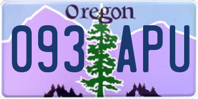 OR license plate 093APU