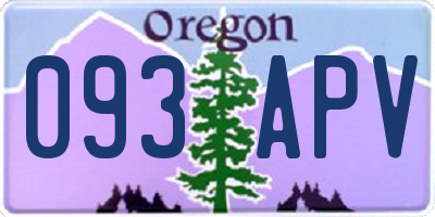 OR license plate 093APV