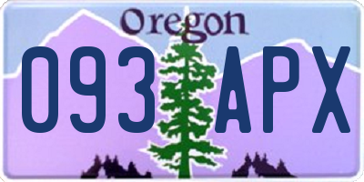 OR license plate 093APX