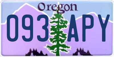 OR license plate 093APY