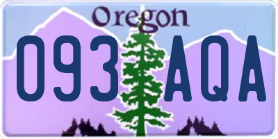 OR license plate 093AQA