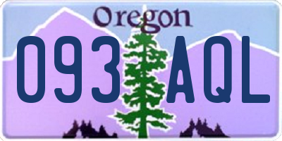 OR license plate 093AQL