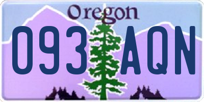OR license plate 093AQN