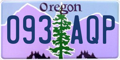 OR license plate 093AQP