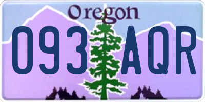 OR license plate 093AQR
