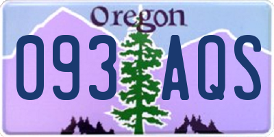 OR license plate 093AQS