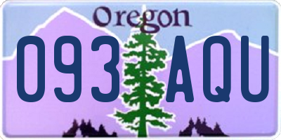 OR license plate 093AQU