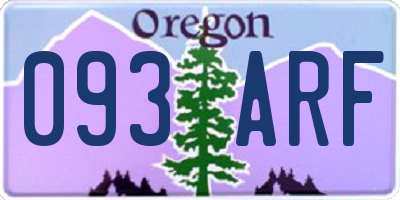 OR license plate 093ARF