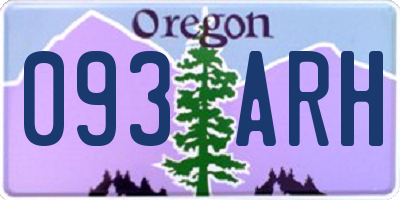 OR license plate 093ARH