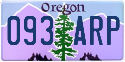OR license plate 093ARP