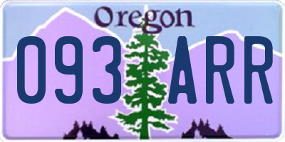 OR license plate 093ARR