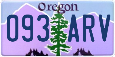 OR license plate 093ARV