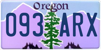 OR license plate 093ARX