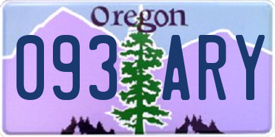 OR license plate 093ARY