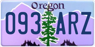 OR license plate 093ARZ