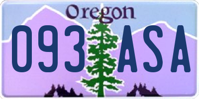 OR license plate 093ASA