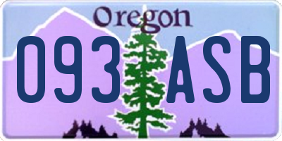 OR license plate 093ASB