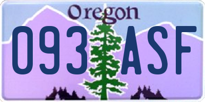 OR license plate 093ASF