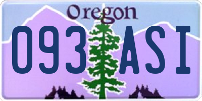 OR license plate 093ASI
