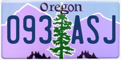 OR license plate 093ASJ