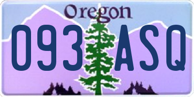 OR license plate 093ASQ