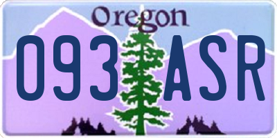 OR license plate 093ASR