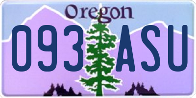 OR license plate 093ASU