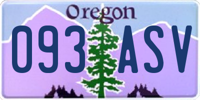 OR license plate 093ASV