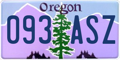 OR license plate 093ASZ