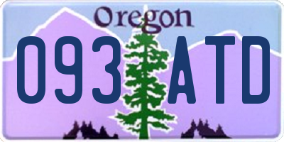 OR license plate 093ATD