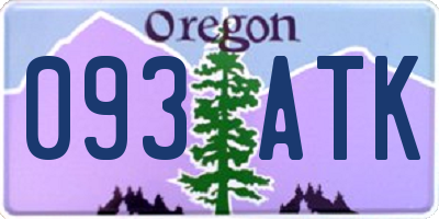 OR license plate 093ATK
