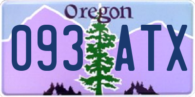 OR license plate 093ATX