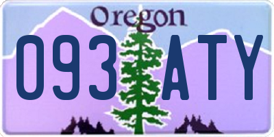 OR license plate 093ATY